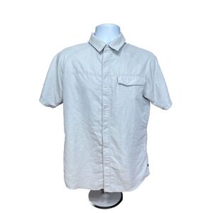 Mountain Hardware Shirt Mens Small Gray Button Up Canyon Hiking Trekking Outdoor